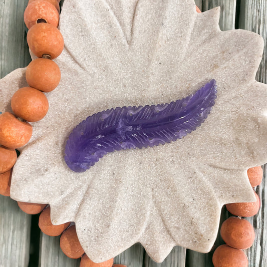 Polished Crystal - Flourite Leaf - Purple