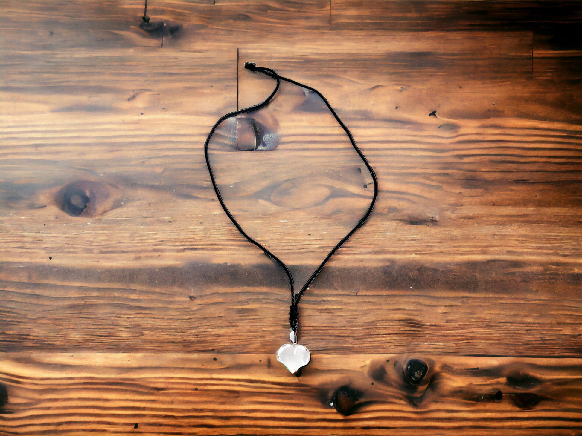 Crystal Jewellery - Clear Quartz Heart Drawstring Neckla