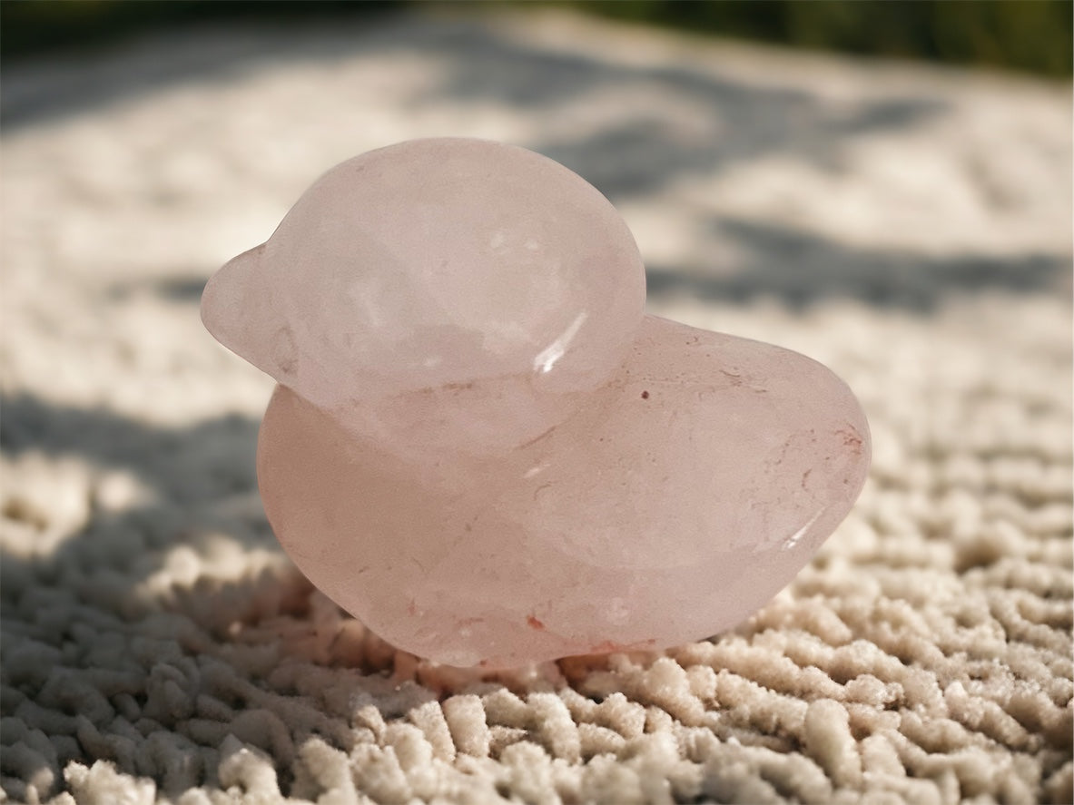 Polished Crystal - Rose Quartz Duck 3cm