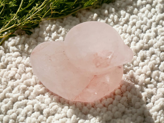 Polished Crystal - Rose Quartz Duck 3cm