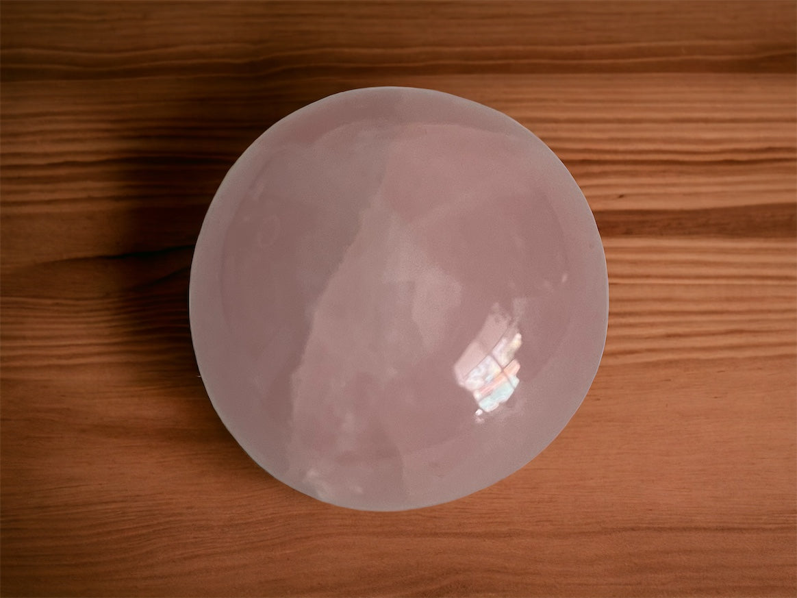 Rose Quartz Large Mushroom 10cm Top View