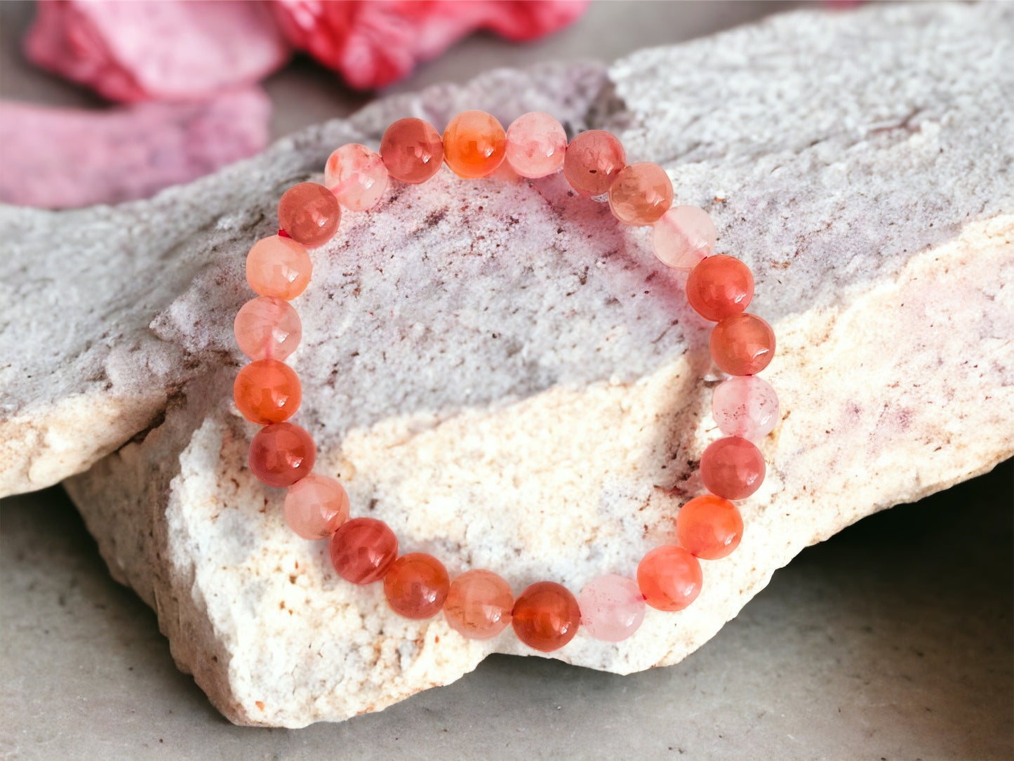 Carnelian -8mm Bead Bracelet